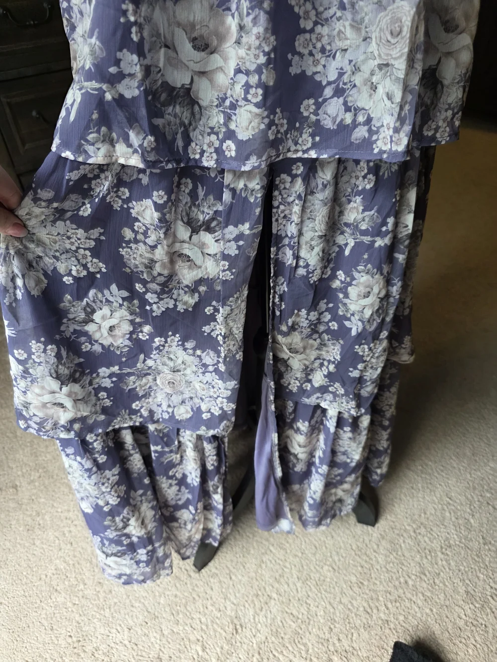 Jade by Jane Katie Floral Tiered Maxi Dress 1X NWT Cottagecore Lavender Coquette - Picture 3 of 6